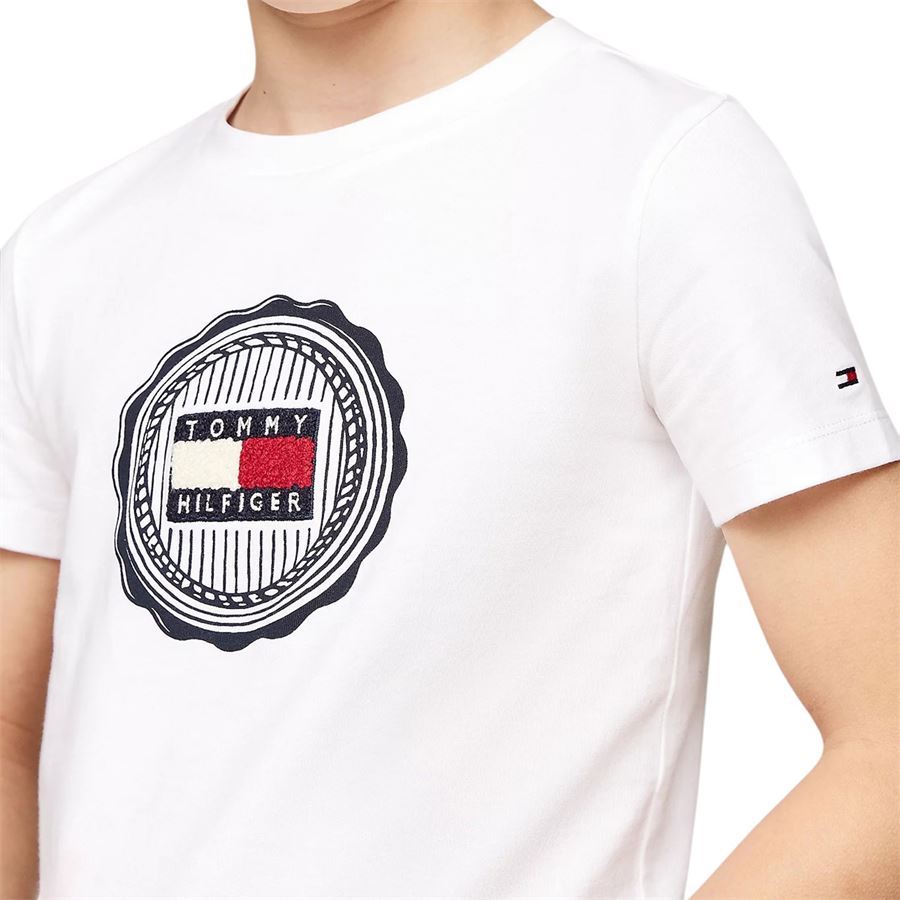 T-shirt con logo a timbro in spugna Tommy Hilfiger | THKB0KB08662YBR